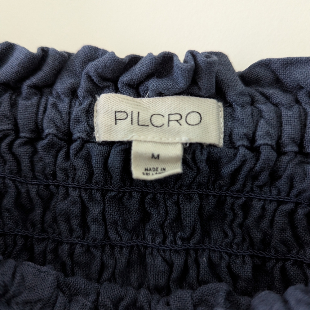 Anthropologie Pilcro Navy Smocked Top - Picture 3 of 3
